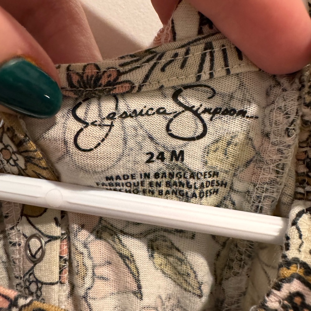 Floral Ruffle-Front Girls Romper - Picture 2 of 3